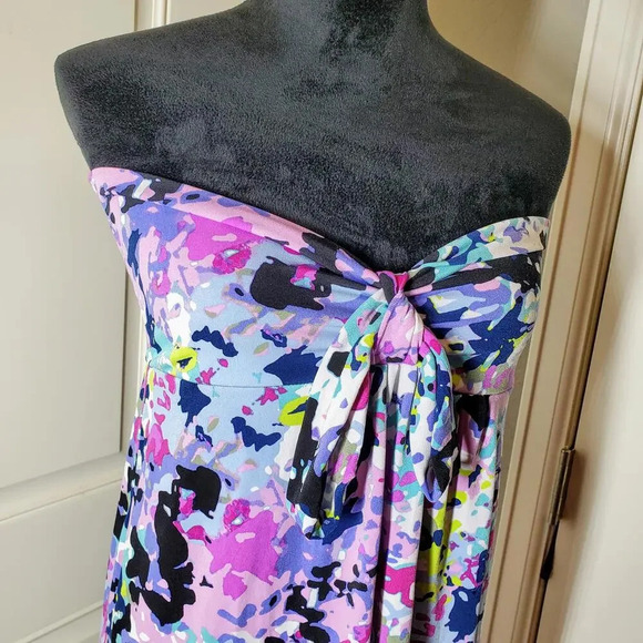 NWOT Boutique Multicolor Strapless Dress Women's Size S/M - Picture 4 of 12